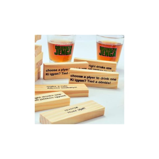 Részeg fa Jenga ivós játék