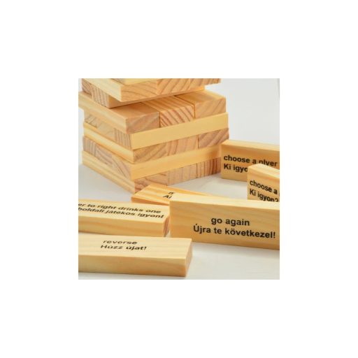 Részeg fa Jenga ivós játék