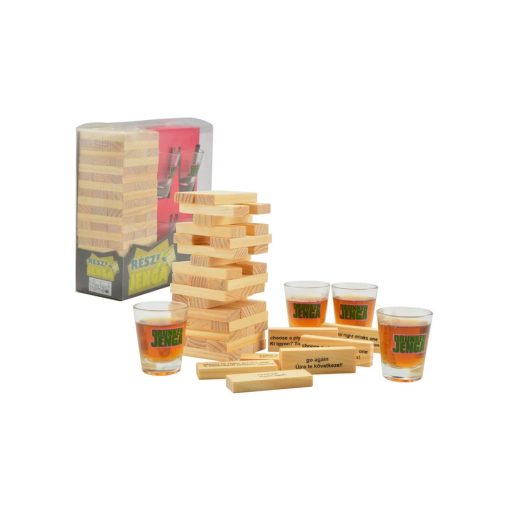 Részeg fa Jenga ivós játék
