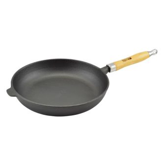 Öntöttvas serpenyő levehető fa nyéllel 26cm