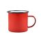 Zománcozott bögre 9 cm, 450 ml piros-fehér