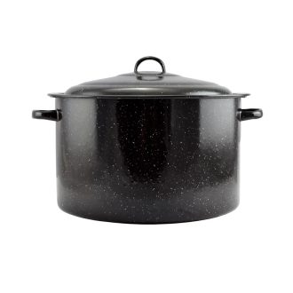   Zománcozott lábas fedővel 36 cm – 20 literes, fekete-fehér pöttyös