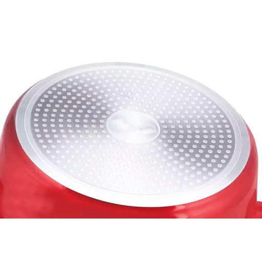 Tapadásmentes alumínium indukciós vastagfalú lábas üvegfedővel 4,5L – Metal Red Line 24cm