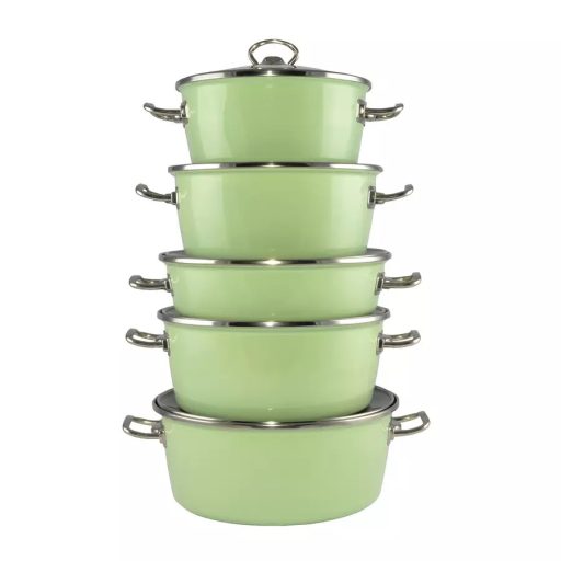 Zöld Elite Zománcozott lábas 3.3literes, 22 cm üvegfedővel