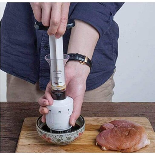 Rozsdamentes acél befecskendező, húspuhító, steak, pác, sertés, csirke