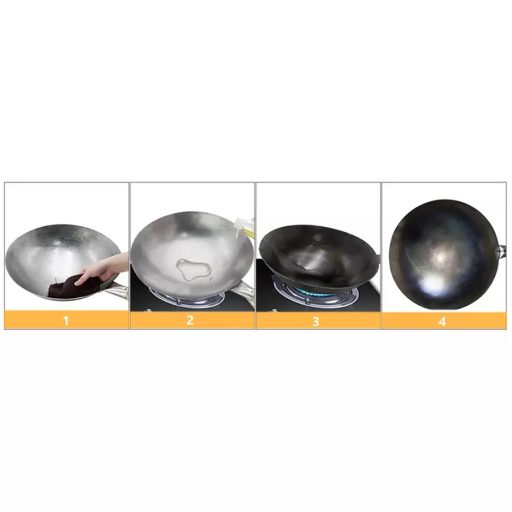 Tradicionális kínai vas wok 32 cm, 1,3 mm