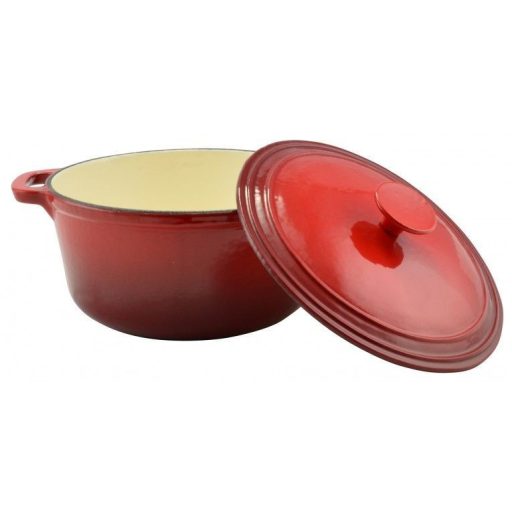 Zománcozott öntöttvas lábas 26cm piros 5lit