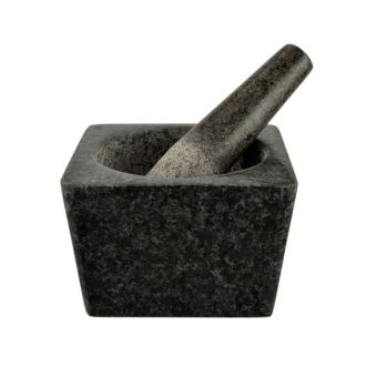 Szögletes Gránit Mozsár Törővel  13×13×8,5 cm
