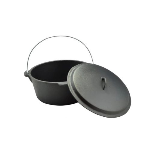 Öntöttvas bogrács-lábas fedővel (Holland sütő / Dutch Oven) 7,2 L – 30×14 cm