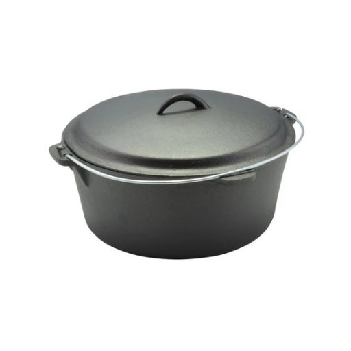 Öntöttvas bogrács-lábas fedővel (Holland sütő / Dutch Oven) 7,2 L – 30×14 cm
