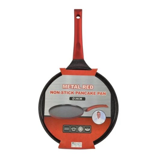 Indukciós Tapadásmentes Palacsintasütő  Metal Red Line, 26 cm