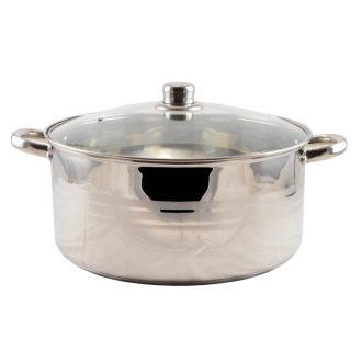 Inox lábas 10,5 literes, üvegfedővel