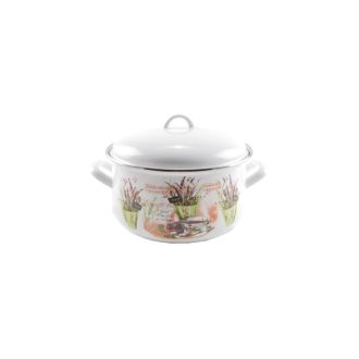 Zománcozott lábas fedővel 22cm 4,8liter levendula