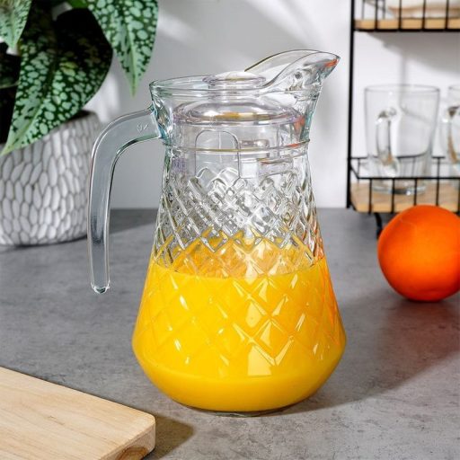 Üveg kancsó tetővel 1,4 liter