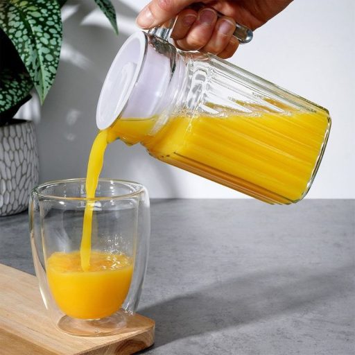 Üveg kancsó tetővel 650 ml