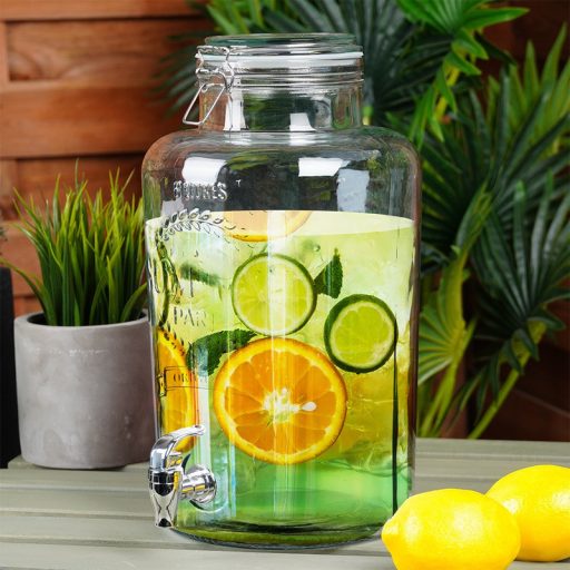 Csatos Üveg italadagoló csappal – 8 liter