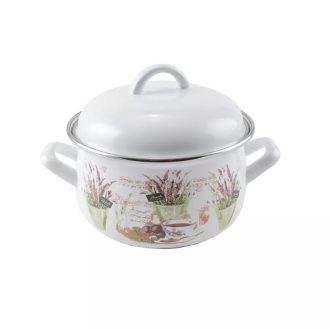Levendula zománcozott lábas fedővel 16cm, 1,8lit