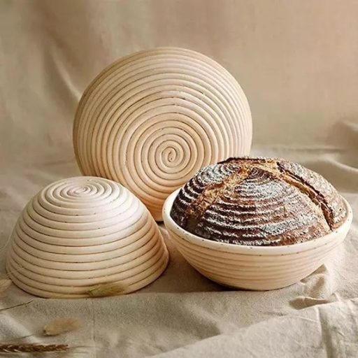Rattan Szakajtó  Kenyér Kelesztőtál Kerek, 25*8 cm