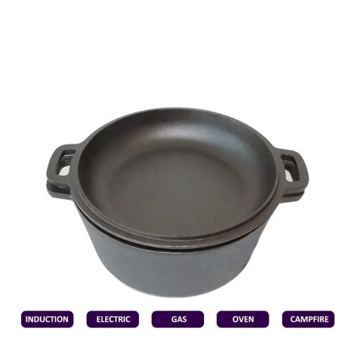 Öntöttvas lábas fedővel 26cm, 5lit