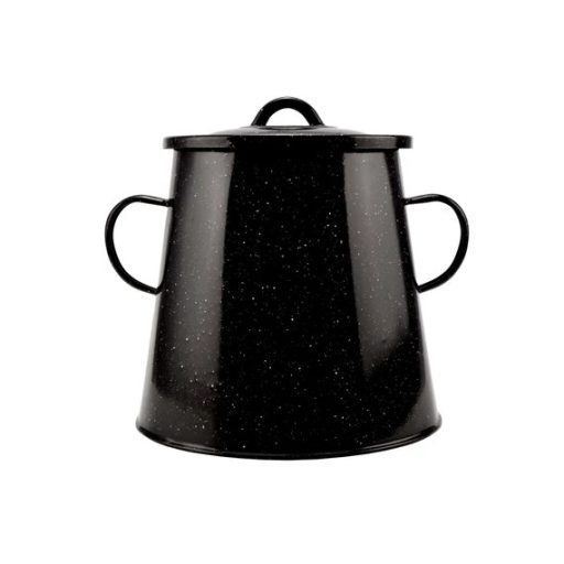 Zománcozott Zsírosbödön Fedővel – 20 Liter, Fekete