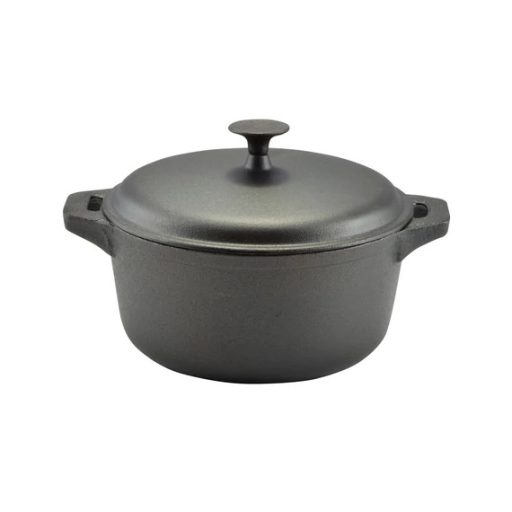 Öntöttvas Lábas Fedővel 26 cm – 5,2 L, növényi olajjal kezelt