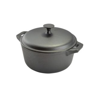   Öntöttvas Lábas Fedővel 32 cm – 8 L, növényi olajjal kezelt