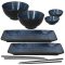 FUTARI SUSHI porcelán szett, 8 darabos, fekete / sötétkék