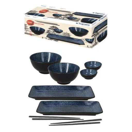 FUTARI SUSHI porcelán szett, 8 darabos, fekete / sötétkék