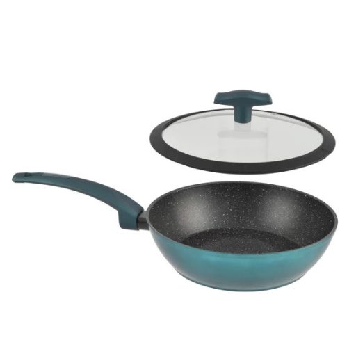 Tapadásmentes Alumínium indukciós Wok Üvegfedővel 24cm Sea Line