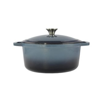 Zománcozott öntöttvas lábas acélkék 28cm, 6,5 literes 