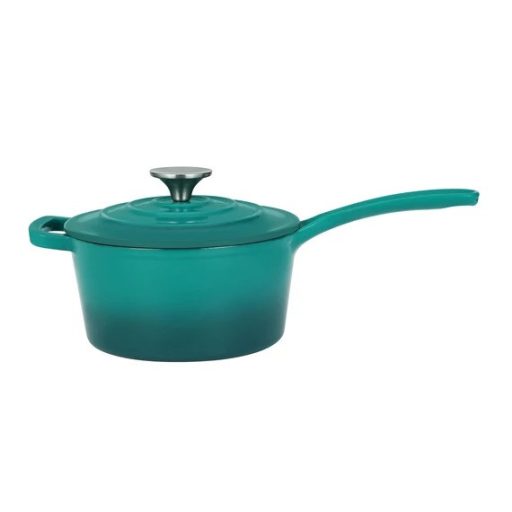 Elegáns Türkiz Zománcozott Öntöttvas Lábas  fedővel 19 cm, 1,9L