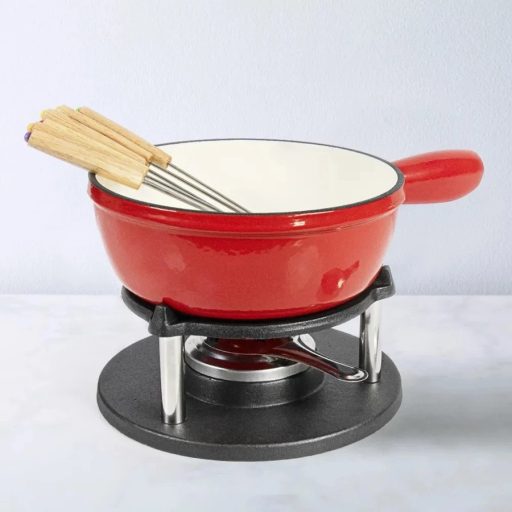 Öntöttvas Zománcozott piros Fondue Készlet 1,8Liter