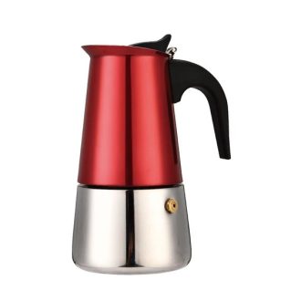   Metal Red kotyogós kávéfőző rozsdamentes acél, indukciós kompatibilis 0,2 L