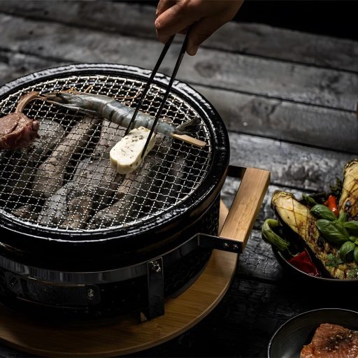 Hibachi Grillező 15"/34 cm kerek fekete