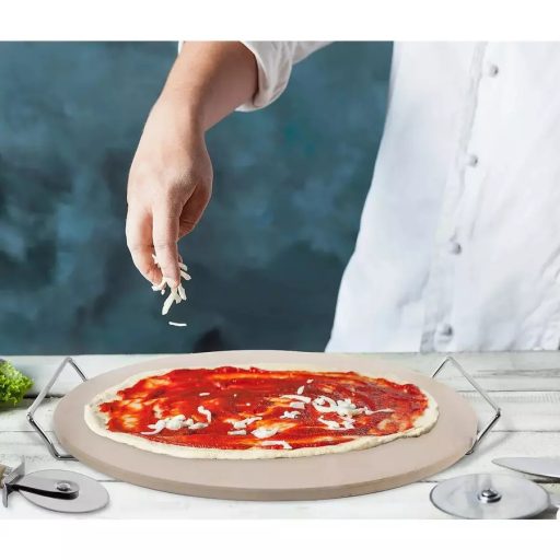 Pizza Sütőkő Pizzavágóval  33 cm