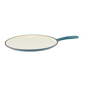   Zománcozott öntöttvas serpenyő / palacsintasütő 28 cm, türkizkék