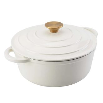 Zománcozott öntöttvas lábas, 20 cm, 2 l, fehér