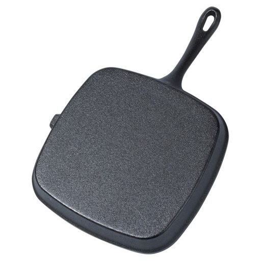 Négyzet alakú öntöttvas grillserpenyő szilikon nyélvédővel – CAST LINE 24,5×24 cm