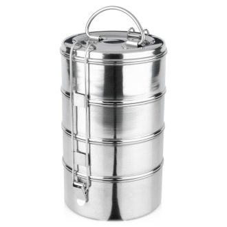 4 szintes rozsdamentes ételhordó, 4 × 900 ml
