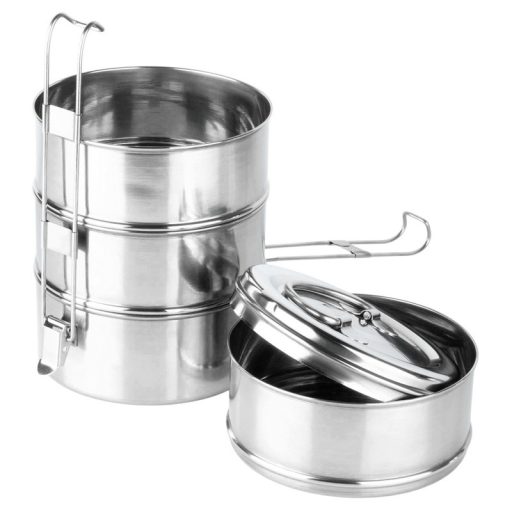 4 szintes rozsdamentes ételhordó, 4 × 900 ml