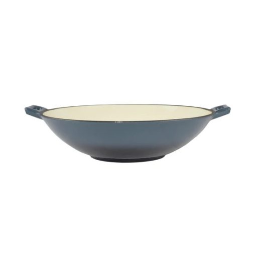 Zománcozott öntöttvas wok 37 cm, acélkék