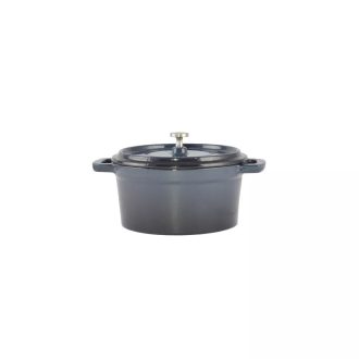 Zománcozott öntöttvas lábas Acélkék Mini 14 cm