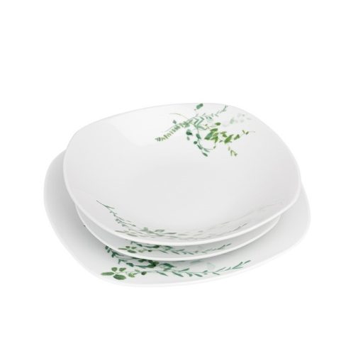 Berlinger Haus porcelán étkészlet, 18 db, zöld virágmintás