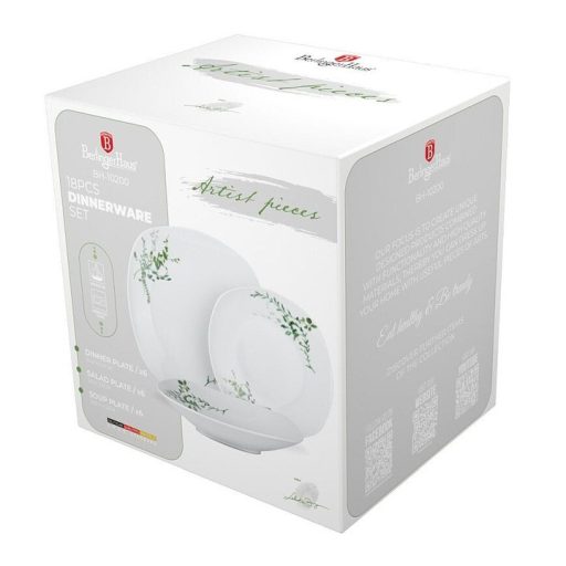 Berlinger Haus porcelán étkészlet, 18 db, zöld virágmintás