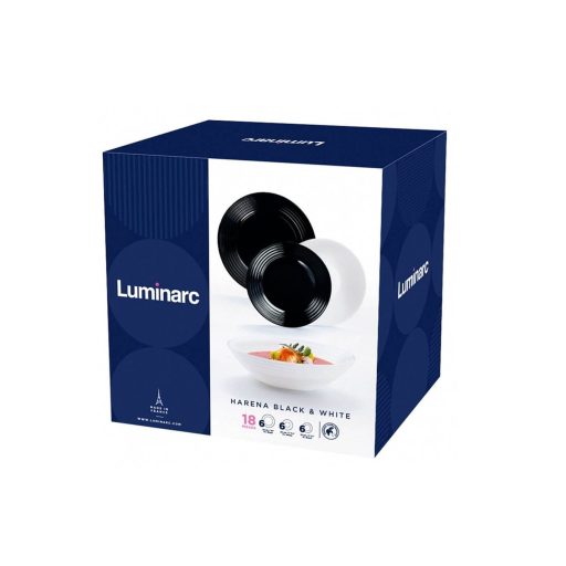 Étkészlet 18db Luminarc Harena Black&White