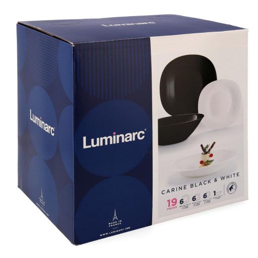 Étkészlet 19db Luminarc Carine fehér/fekete