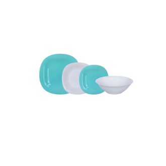 Étkészlet Luminarc Carine Turquoise&White, 19 részes