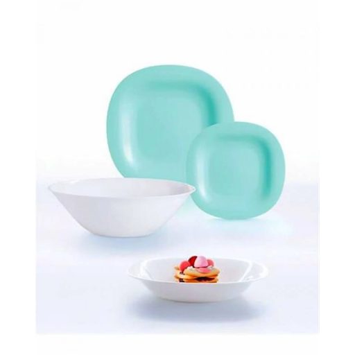 Étkészlet Luminarc Carine Turquoise&White, 19 részes
