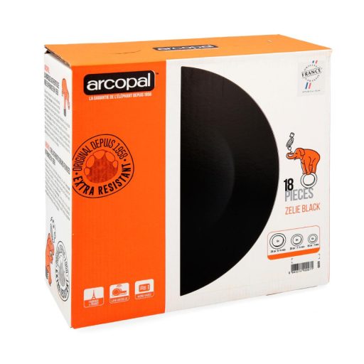 Étkészlet 18db Arcopal Zelie Black