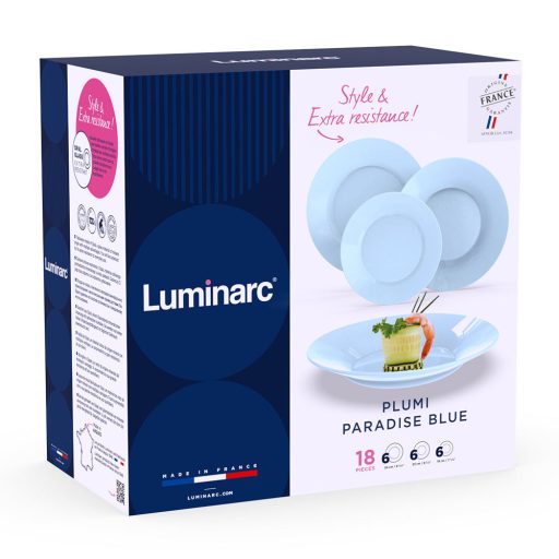 PLUMI étkészlet – Paradise Blue, 18 részes